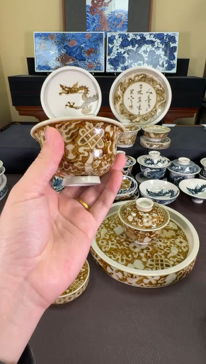 【闪购商品】釉里金杂宝纹压手杯