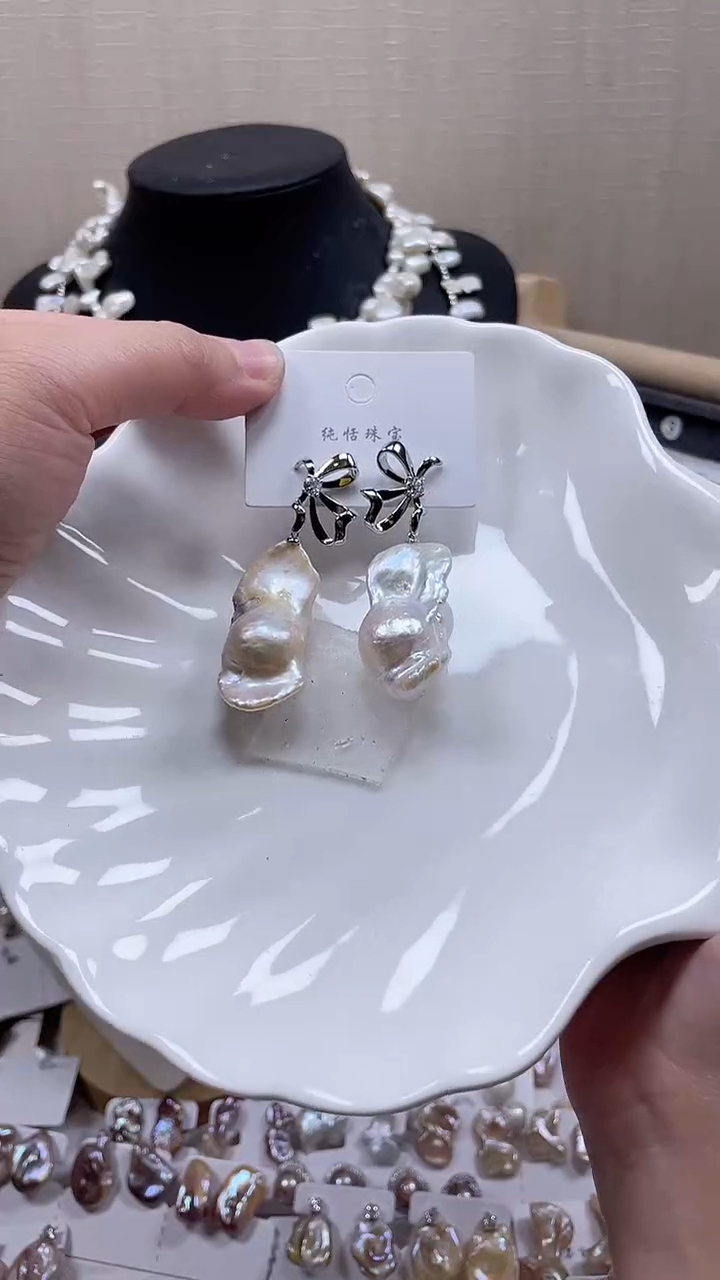未镶嵌耳饰淡水珍珠【纯恬饰品】