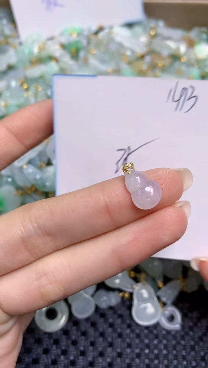 【闪购商品】翡翠颈饰18K金镶嵌天然缅甸A货翡翠