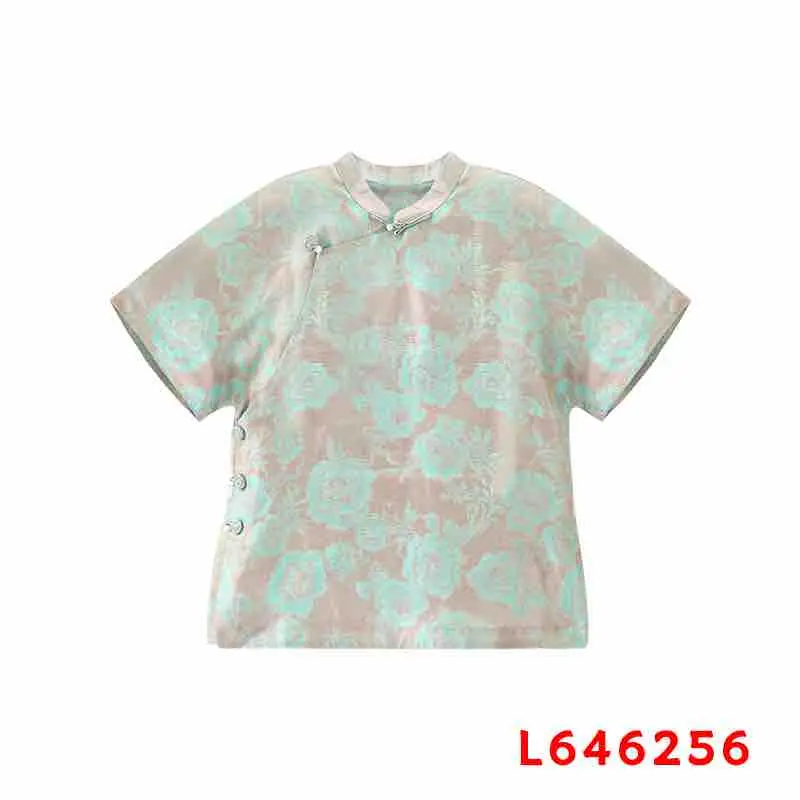 魏 新中式风桑蚕丝 646256  鎏光锦提花上衣