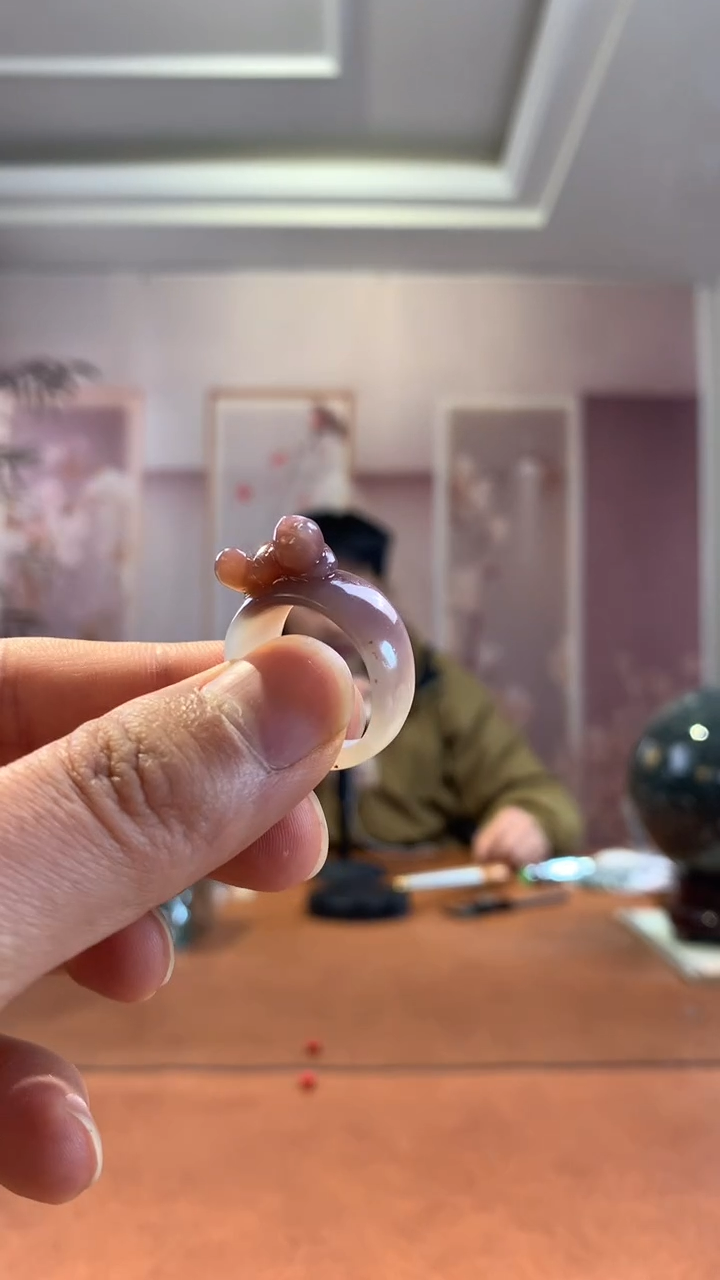 【闪购商品】玛瑙/玉髓戒圈未镶嵌紫绿玛瑙戒