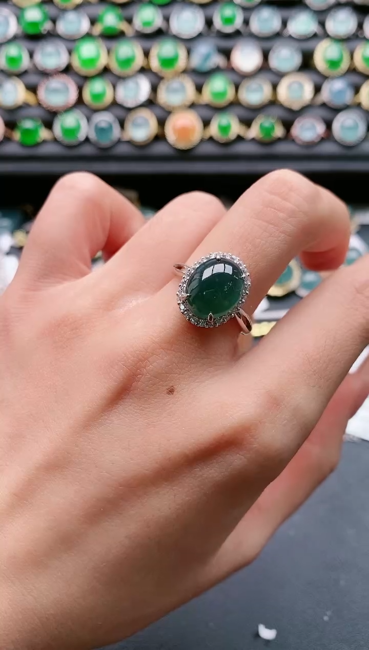 【闪购商品】翡翠戒指银S925镶嵌11111