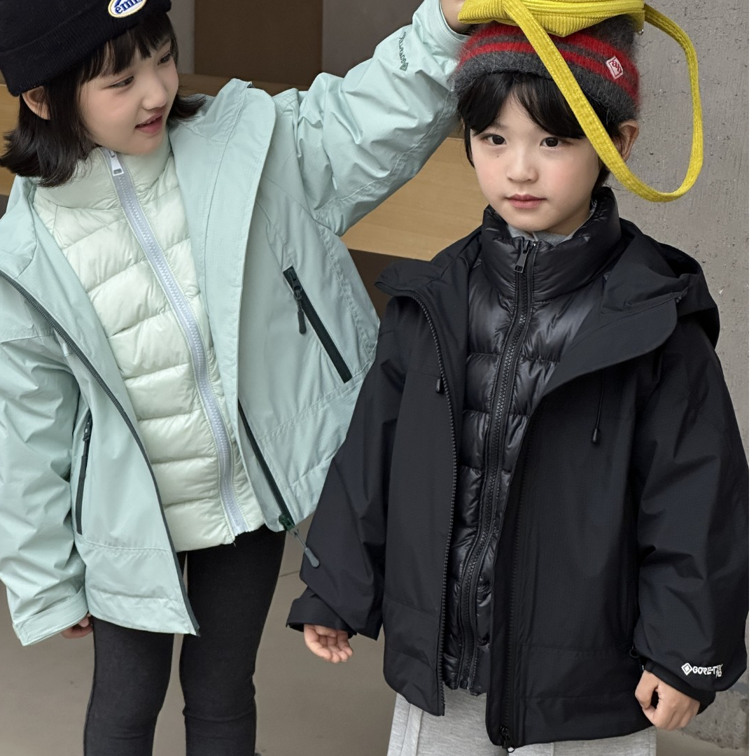 儿童新款三合一冲锋衣可拆卸羽绒内胆防风防水保暖羽绒服外套