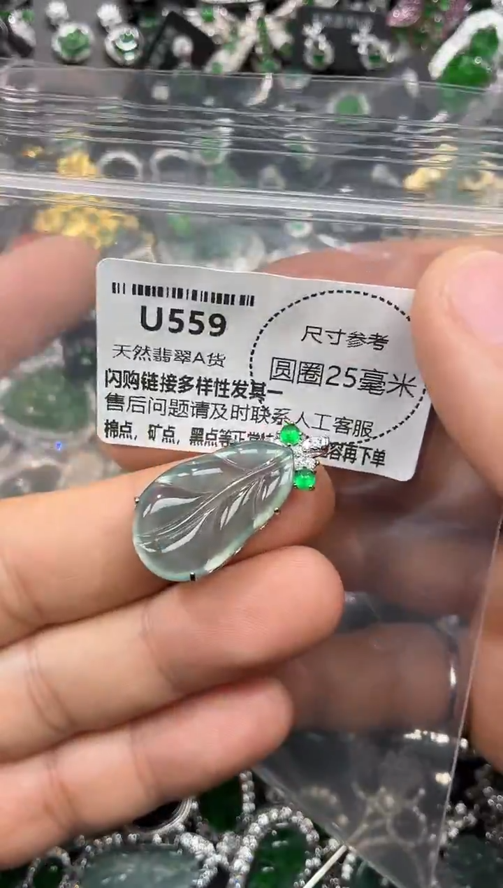 颈饰未镶嵌翡翠U559吊坠