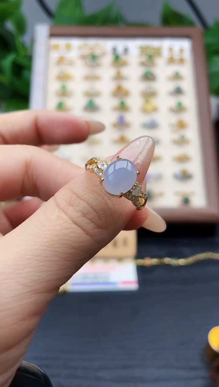 银S925镶嵌戒指翡翠12