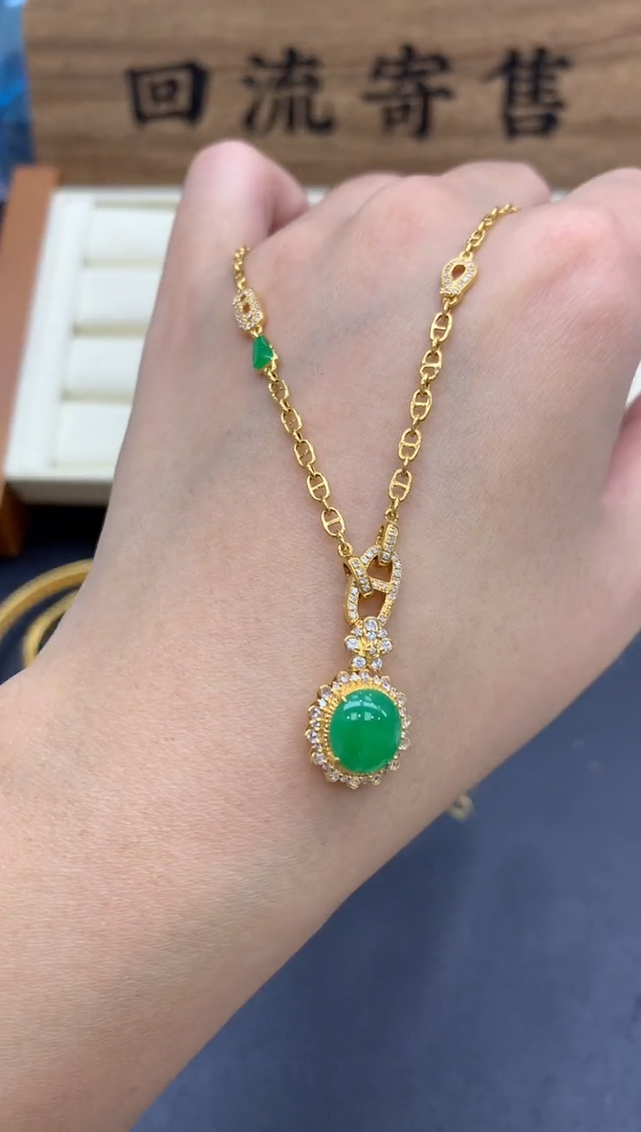 【闪购商品】翡翠颈饰18K金镶嵌499-中国好珍宝