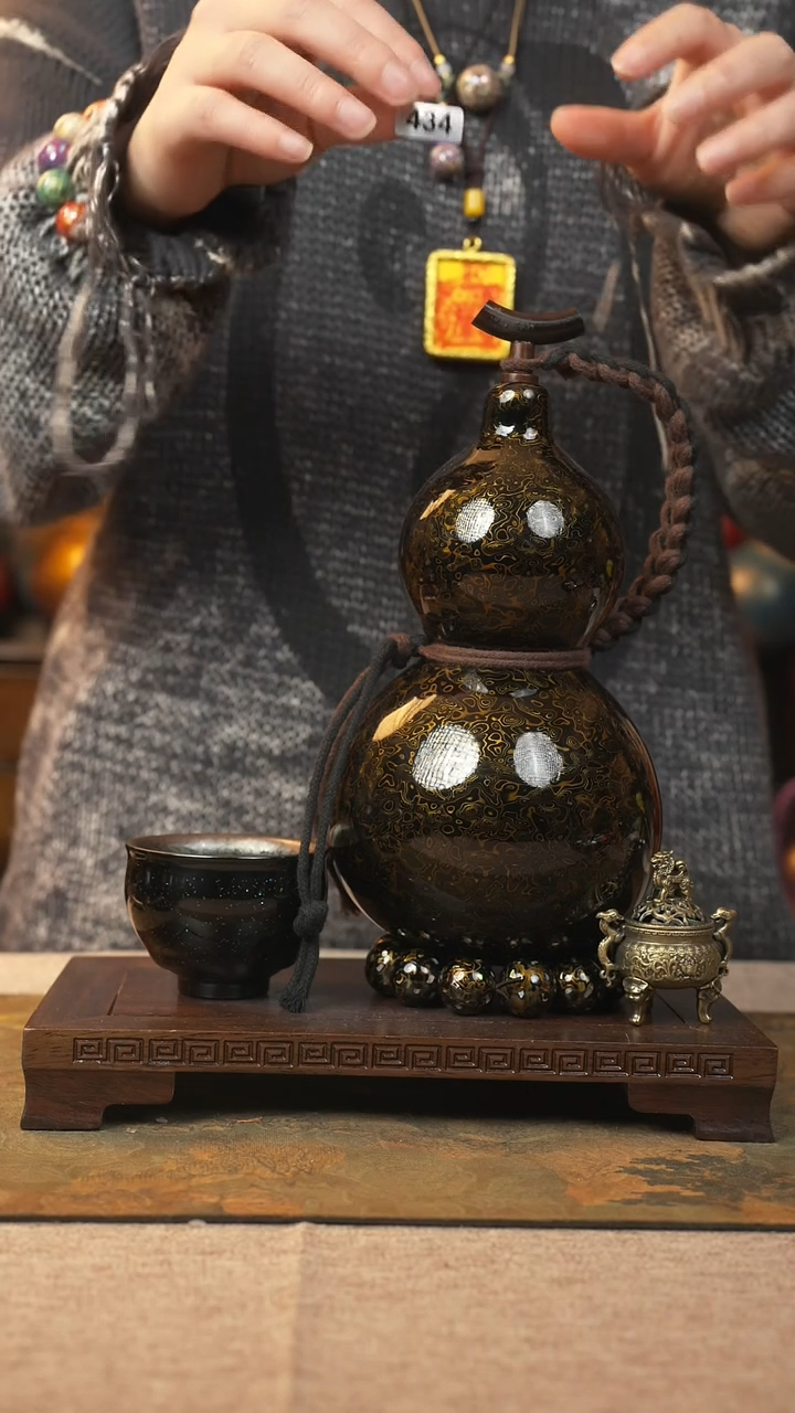 【闪购商品】434大漆葫芦一物一拍记葫堂加建盏杯