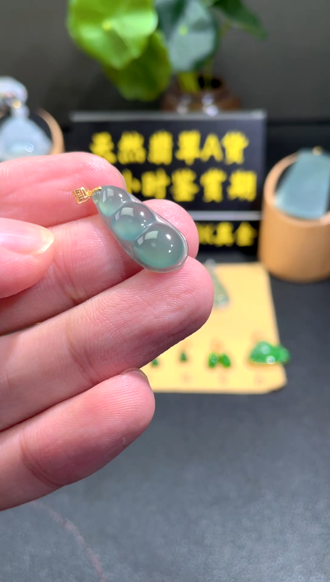 颈饰18K金镶嵌翡翠翡翠A货