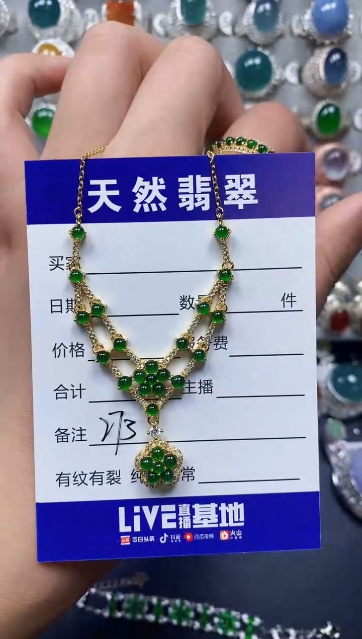 【闪购商品】翡翠颈饰银S925镶嵌0273