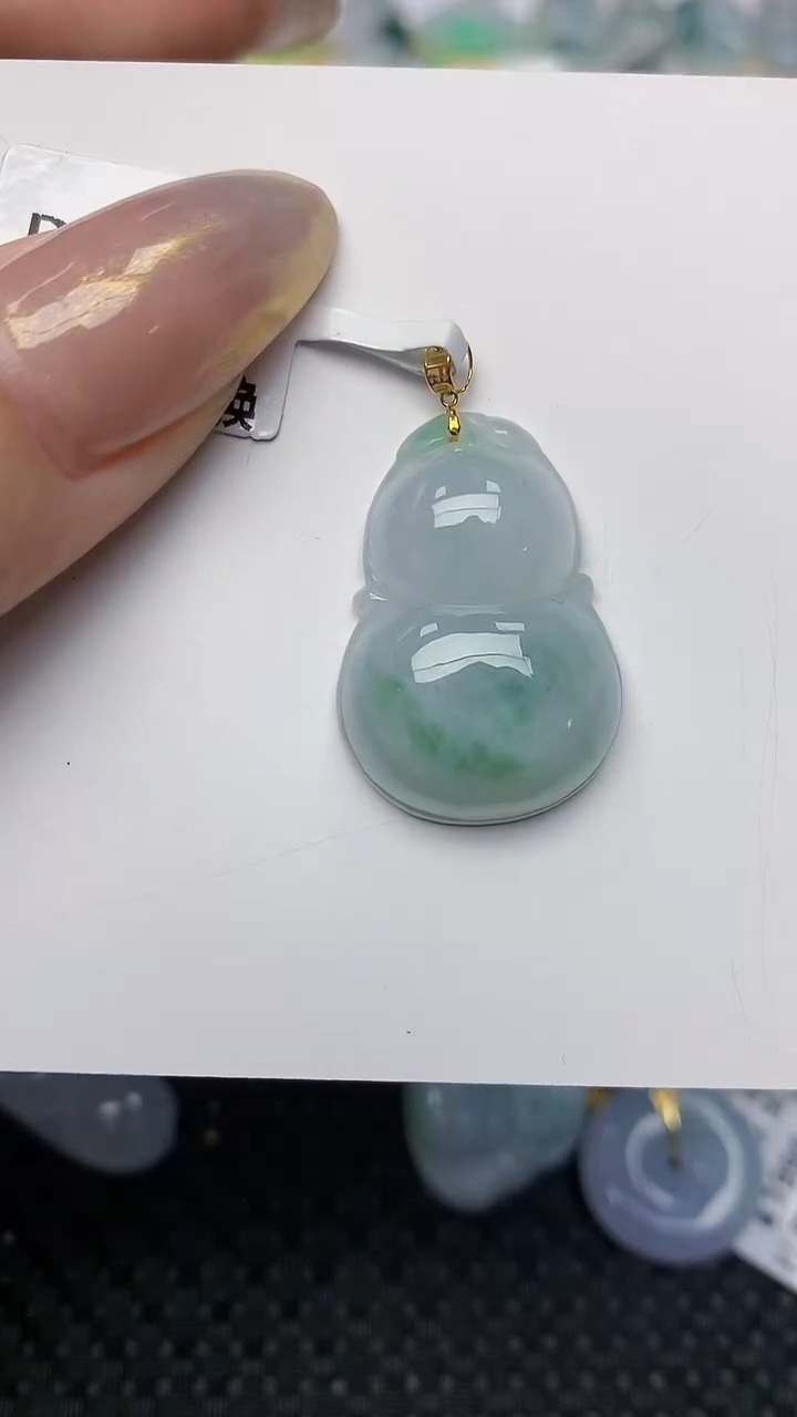 【闪购商品】翡翠颈饰18K金镶嵌   天然翡翠A货，