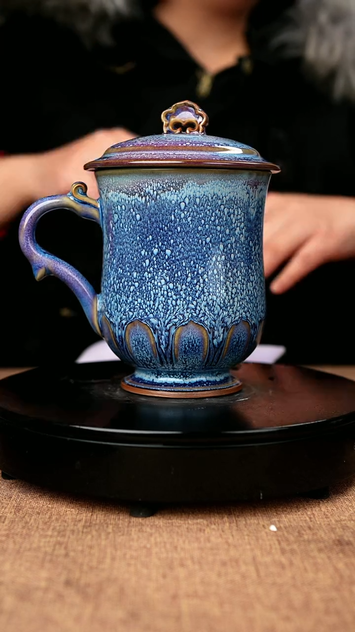 【闪购商品】867#国工一级品原矿钧瓷炉钧釉办公杯