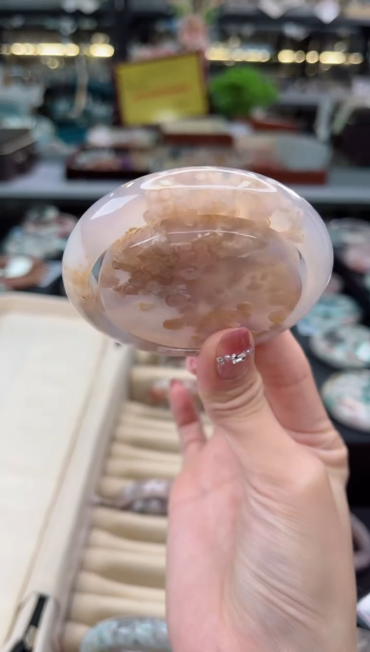 【闪购商品】石英质玉手镯未镶嵌55圈口（赠品镯心）s902