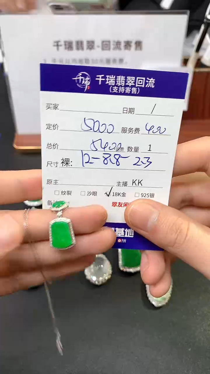 【闪购商品】翡翠套链18K金镶嵌套链回流不退不换|5400+0