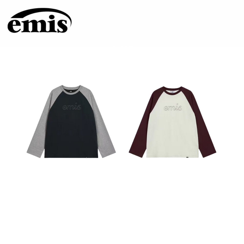 emis长袖t恤女连肩上衣2025新款韩系纯棉宽松小众打底内搭【梦一】