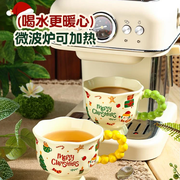 圣诞老人卡通陶瓷杯伴手礼马克杯造型礼物可爱节日杯