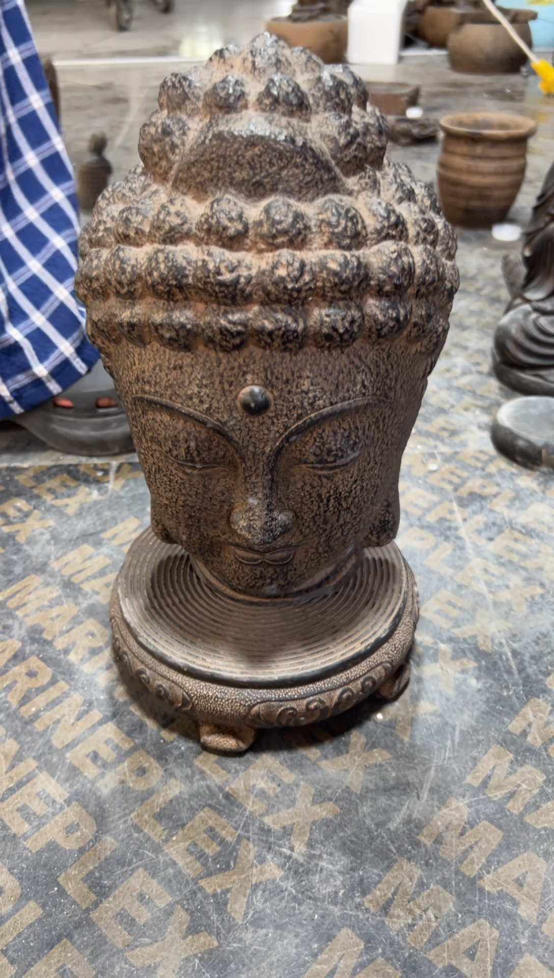 陶土大佛头+万寿藤小底座