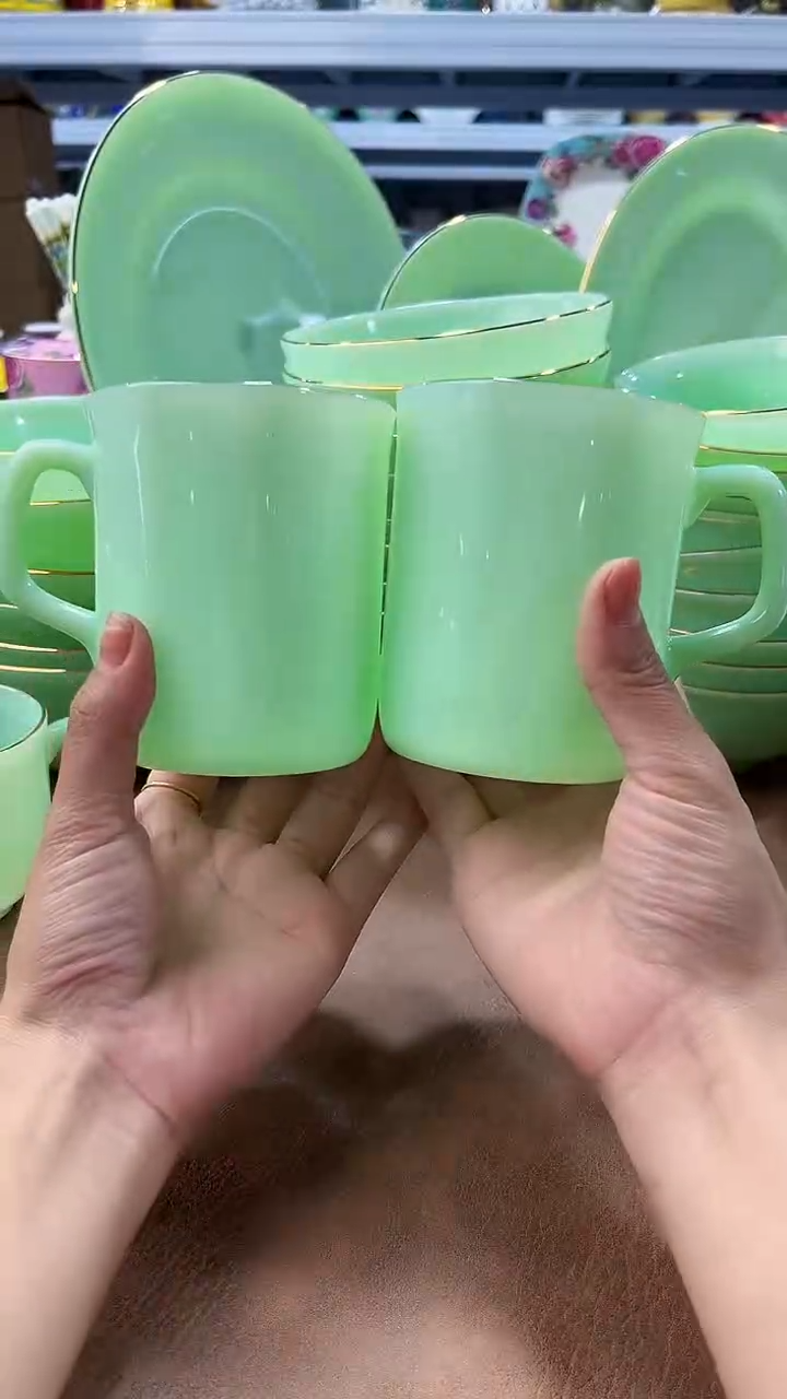 玉瓷 350cc玉瓷茶杯水杯2只景德镇