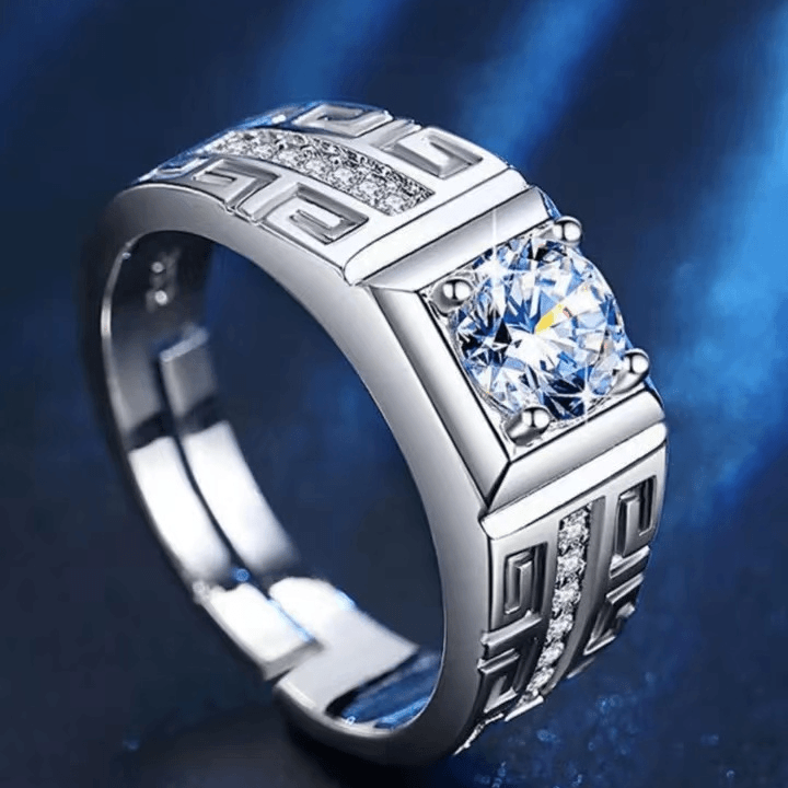 【水贝直发】1ct经典通灵男戒男款AK