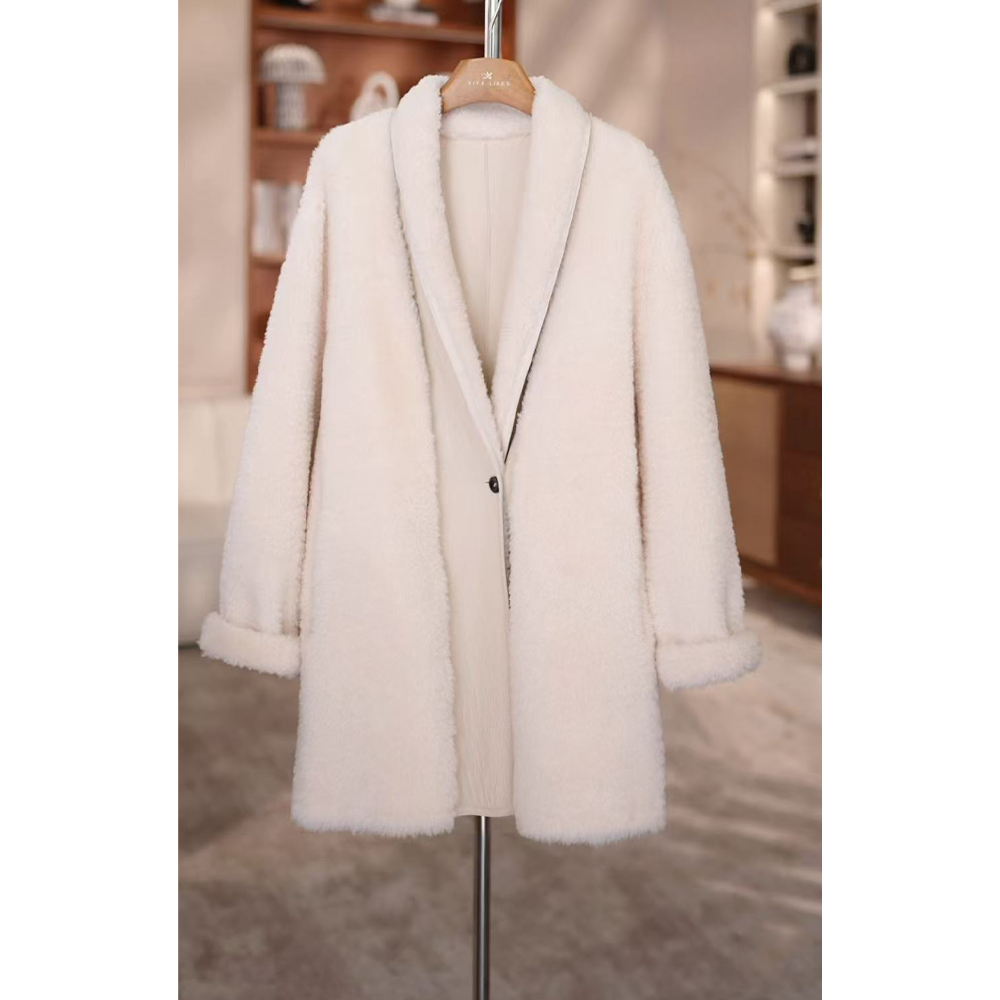 XIYA LIKES【首尔冬天】羊皮毛一体中长款外套冬季保暖xyW512015