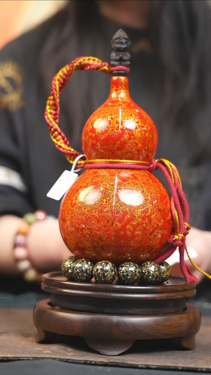 【闪购商品】YQ154漆艺酒葫芦不包手串及旋转底座