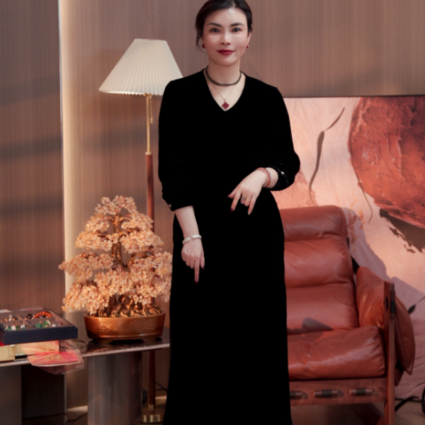 【永恒的经典】（长袖）丝绒V领短袖连衣裙S28YA1433