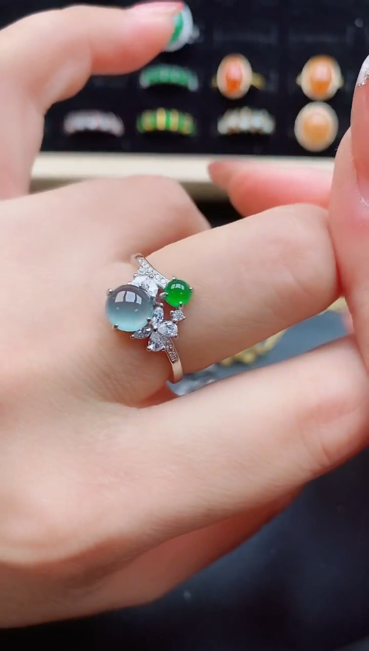 【闪购商品】翡翠戒指银S925镶嵌1212