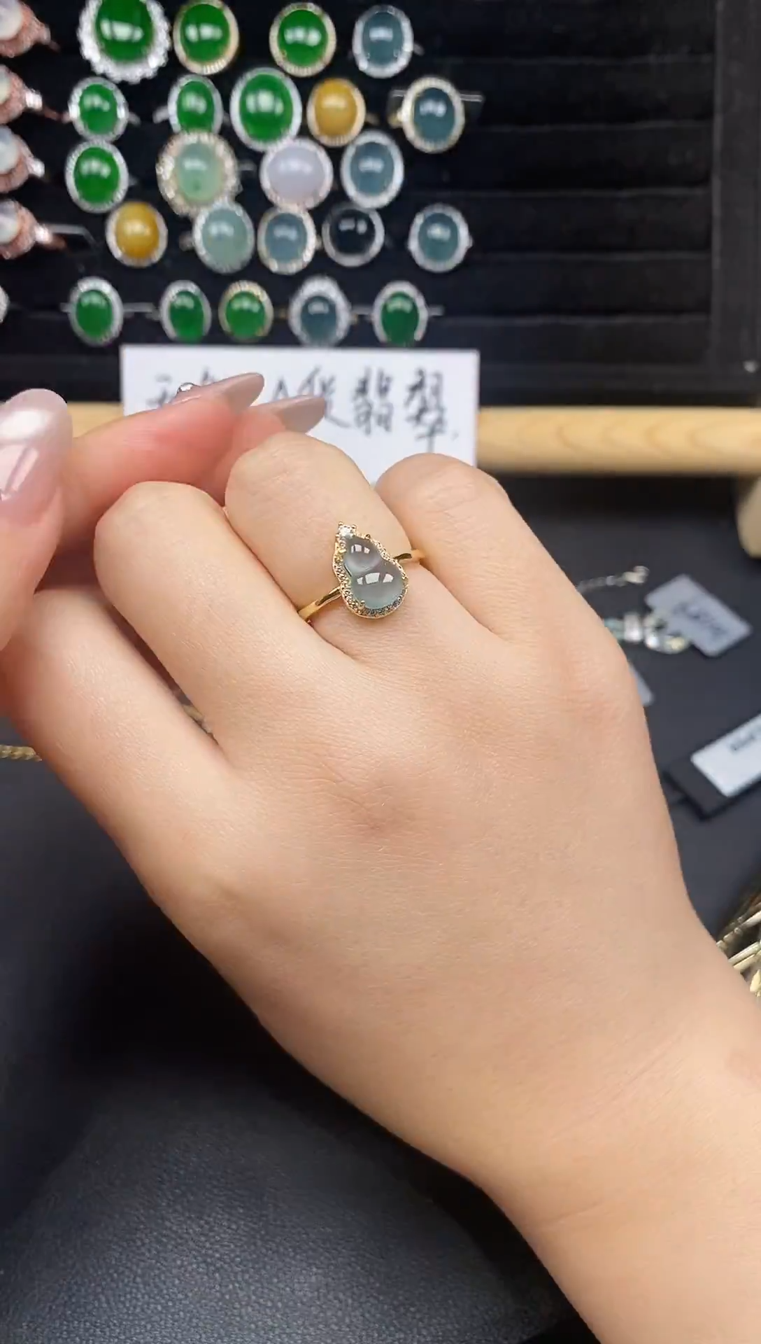 银S925镶嵌戒指翡翠24285