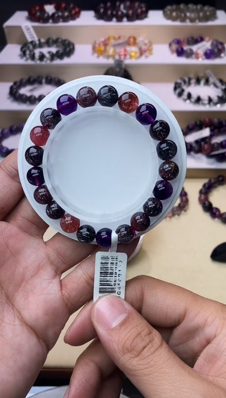 【闪购商品】水晶手链未镶嵌黑加仑超七单圈m+