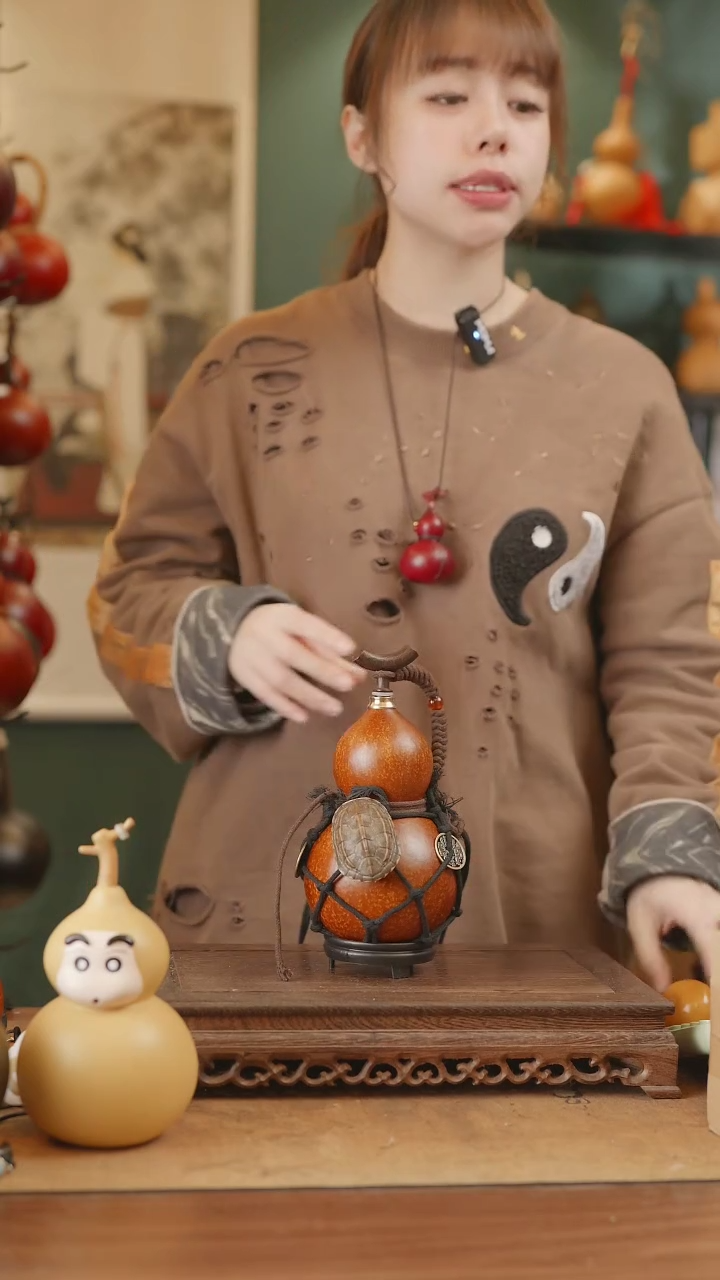 【闪购商品】126号精品天然大漆工艺防渗内胆酒葫芦~