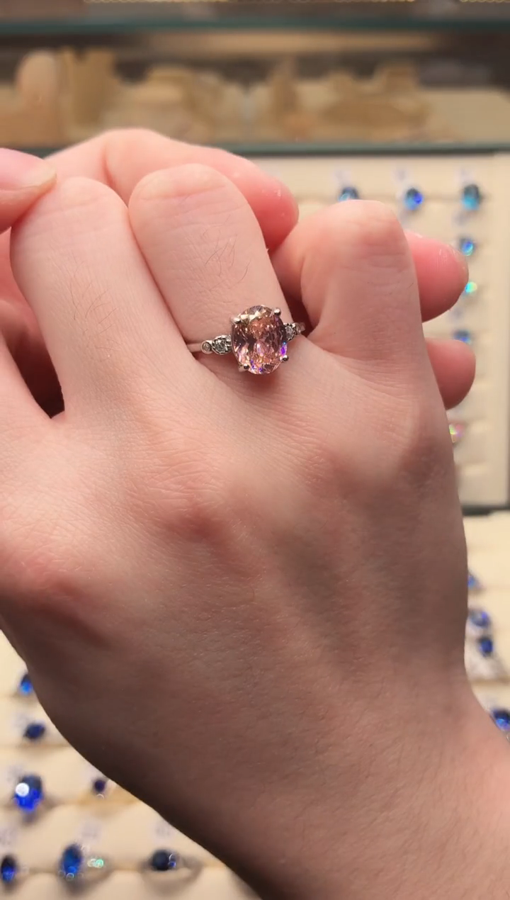 戒指蓝宝石银S925镶嵌12121