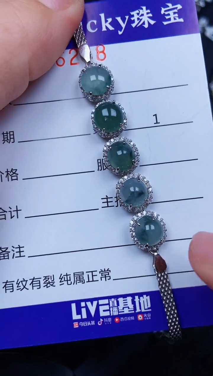翡翠银S925镶嵌颈饰6248