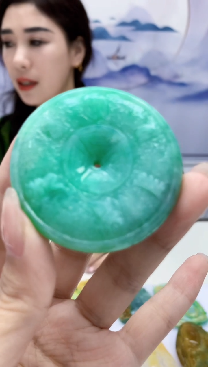 【闪购商品】定制翡翠未镶嵌4829-kk-毛货挂件89