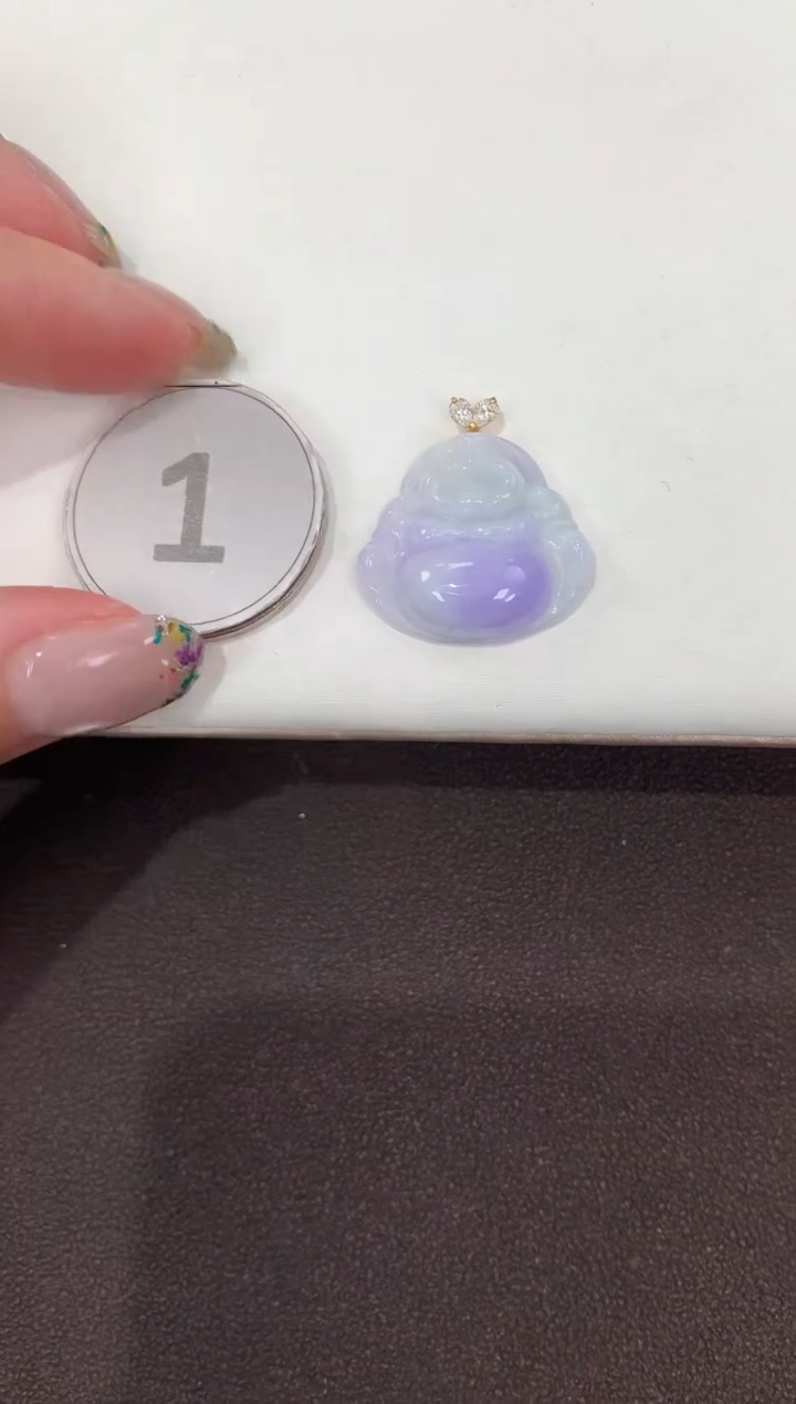 颈饰18K金镶嵌翡翠天然缅甸A货翡翠