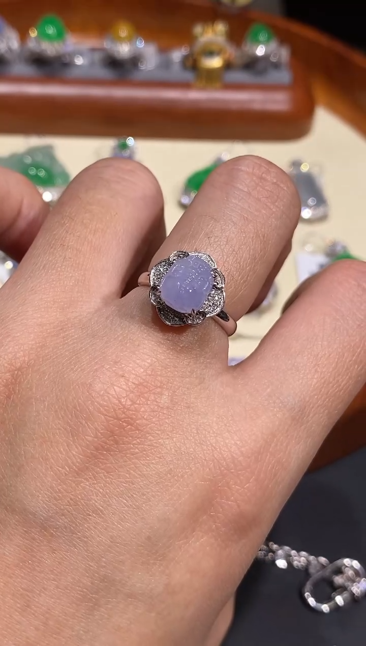 【闪购商品】翡翠戒指18K金镶嵌戒指