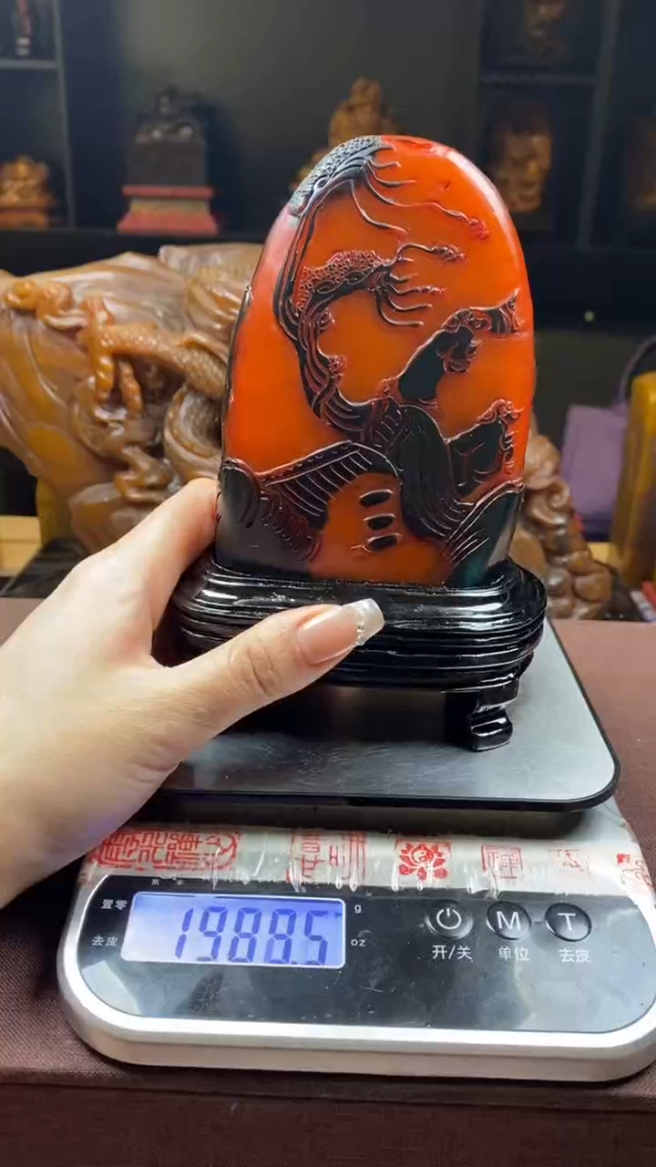 【闪购商品】寿山石印石乌鸦皮红田随型摆件