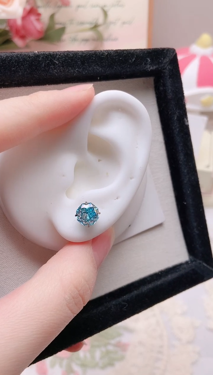 钛钢合金合成立方氧化锆8M八边手捧花|8275一只