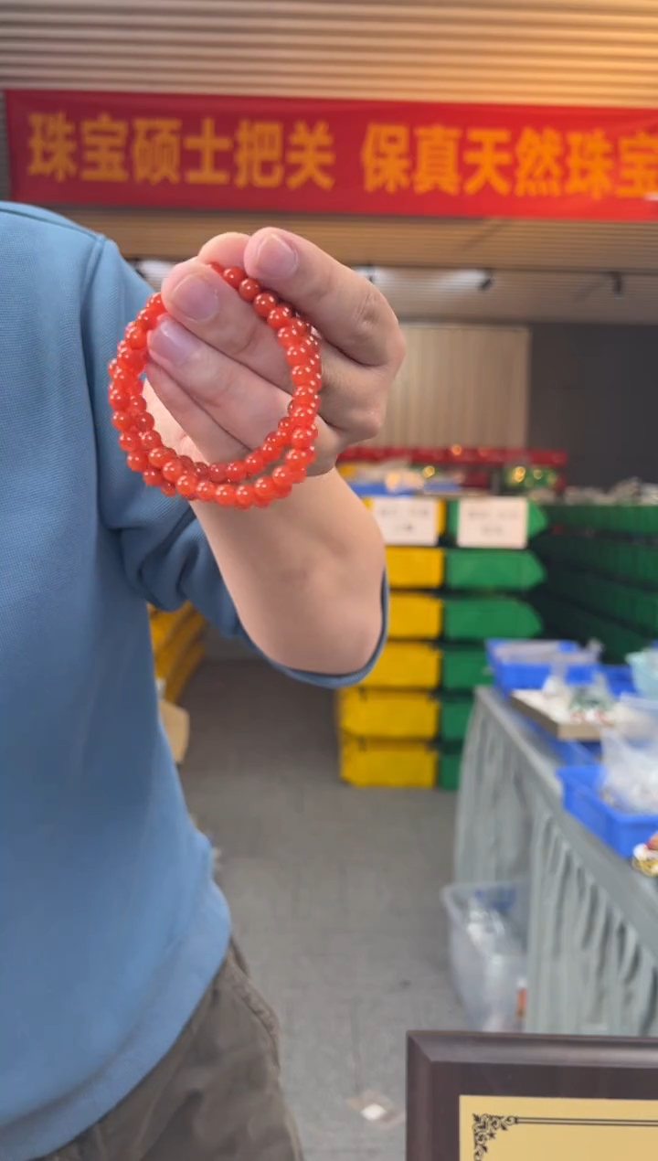 【闪购商品】南红玛瑙手串未镶嵌约6-6.5mm保山满色满肉南红圆珠