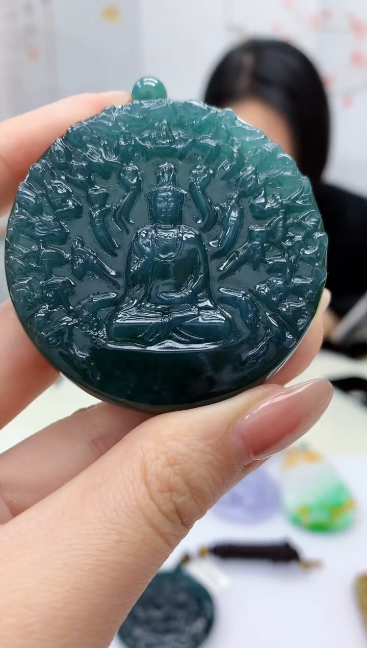 【闪购商品】定制翡翠未镶嵌3123jw-毛货挂件107