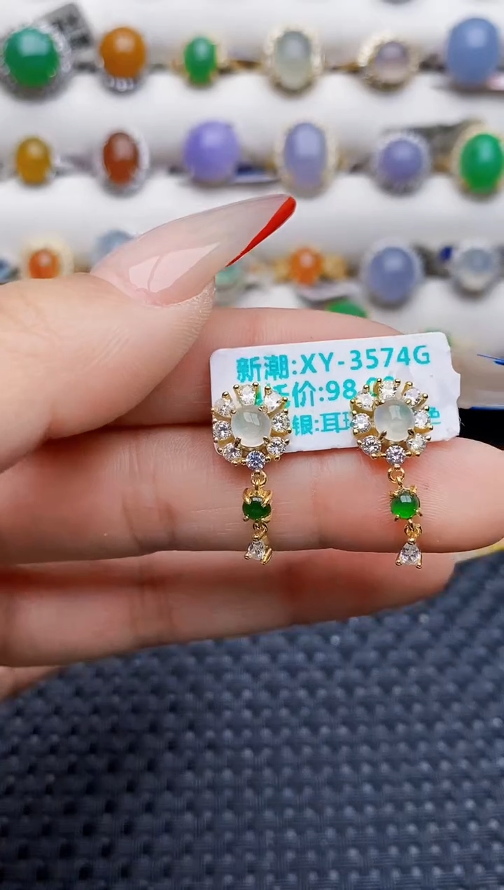 银S925镶嵌戒指翡翠0115