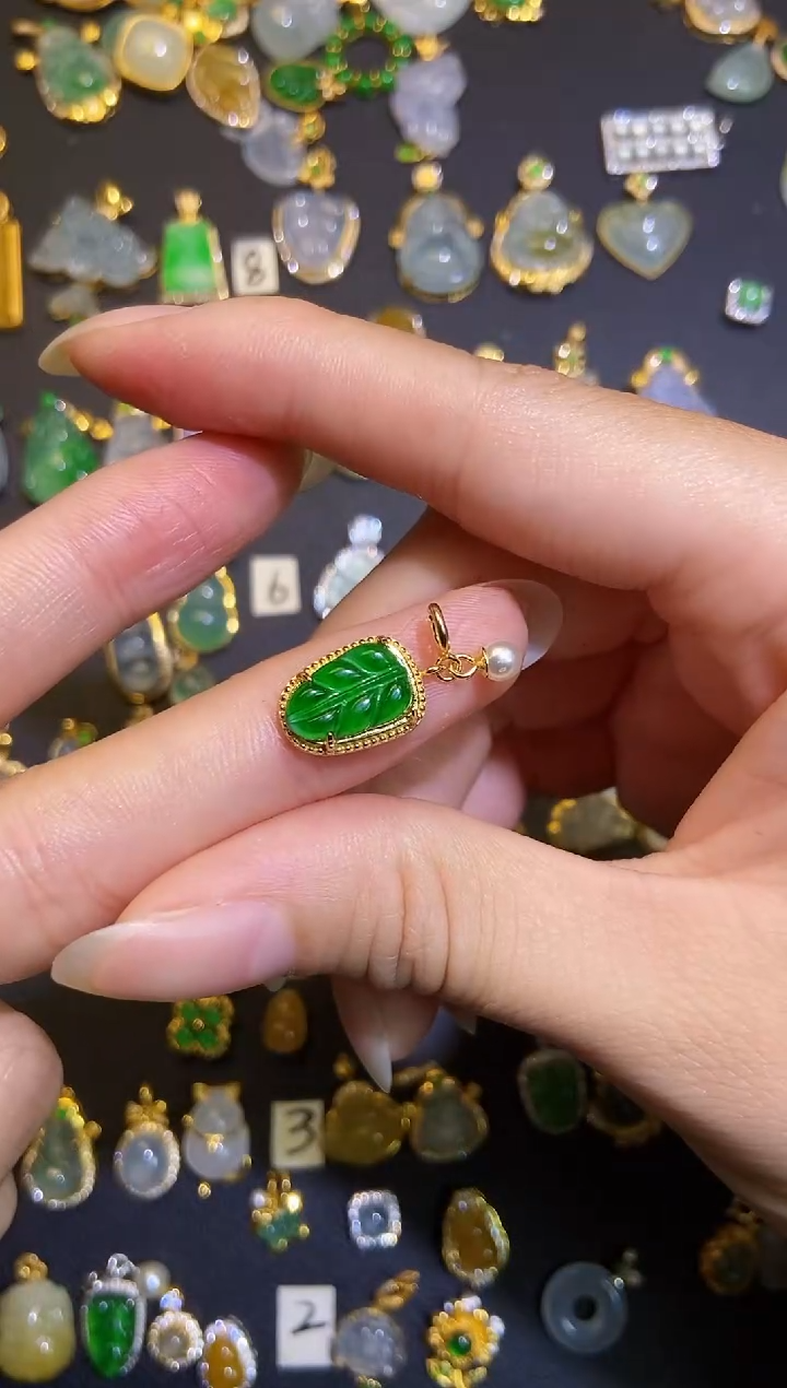 翡翠银S925镶嵌吊坠(不含链)1