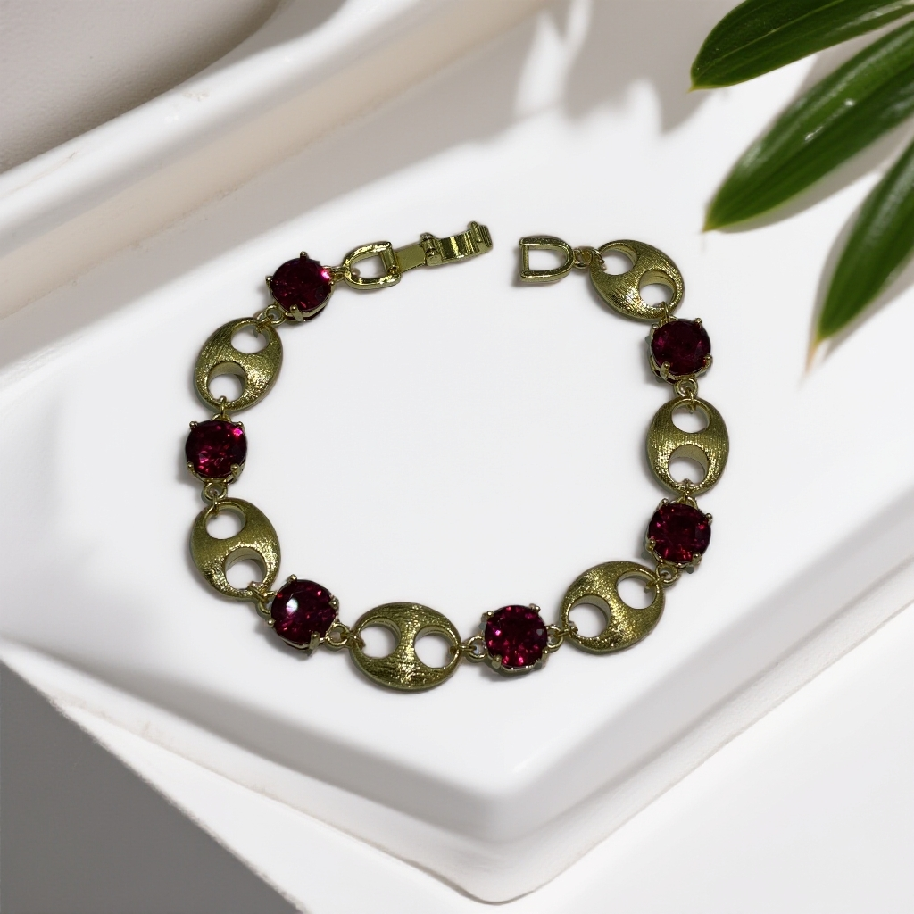 【杜美莎】高订培育红宝石MM130  时尚轻奢高端定制豪镶手链