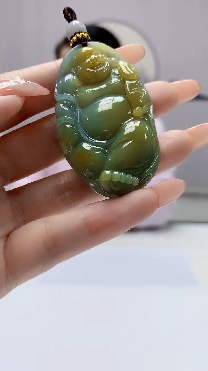 【闪购商品】定制翡翠未镶嵌4902DD-毛货挂件186