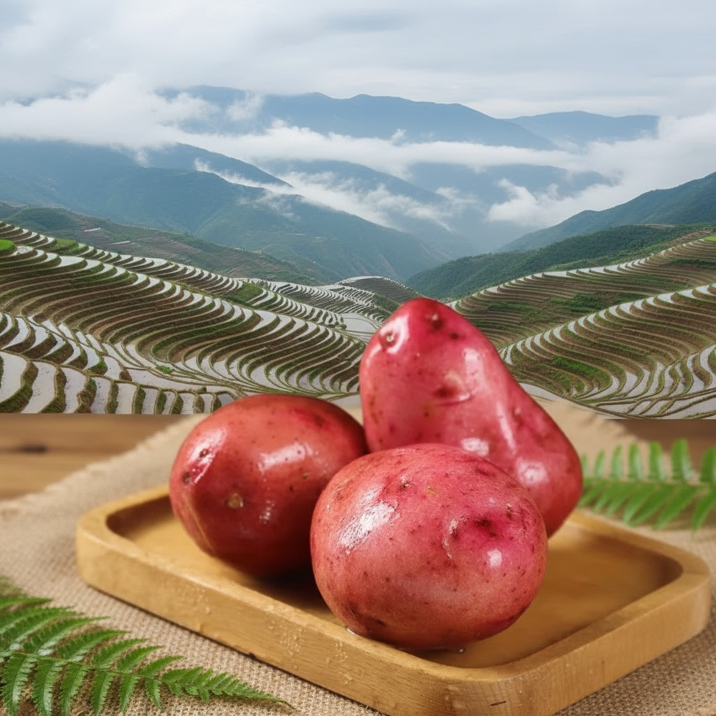 云南高原红皮黄心新鲜现挖露天种植土豆洋芋马铃薯高海拔产地运输