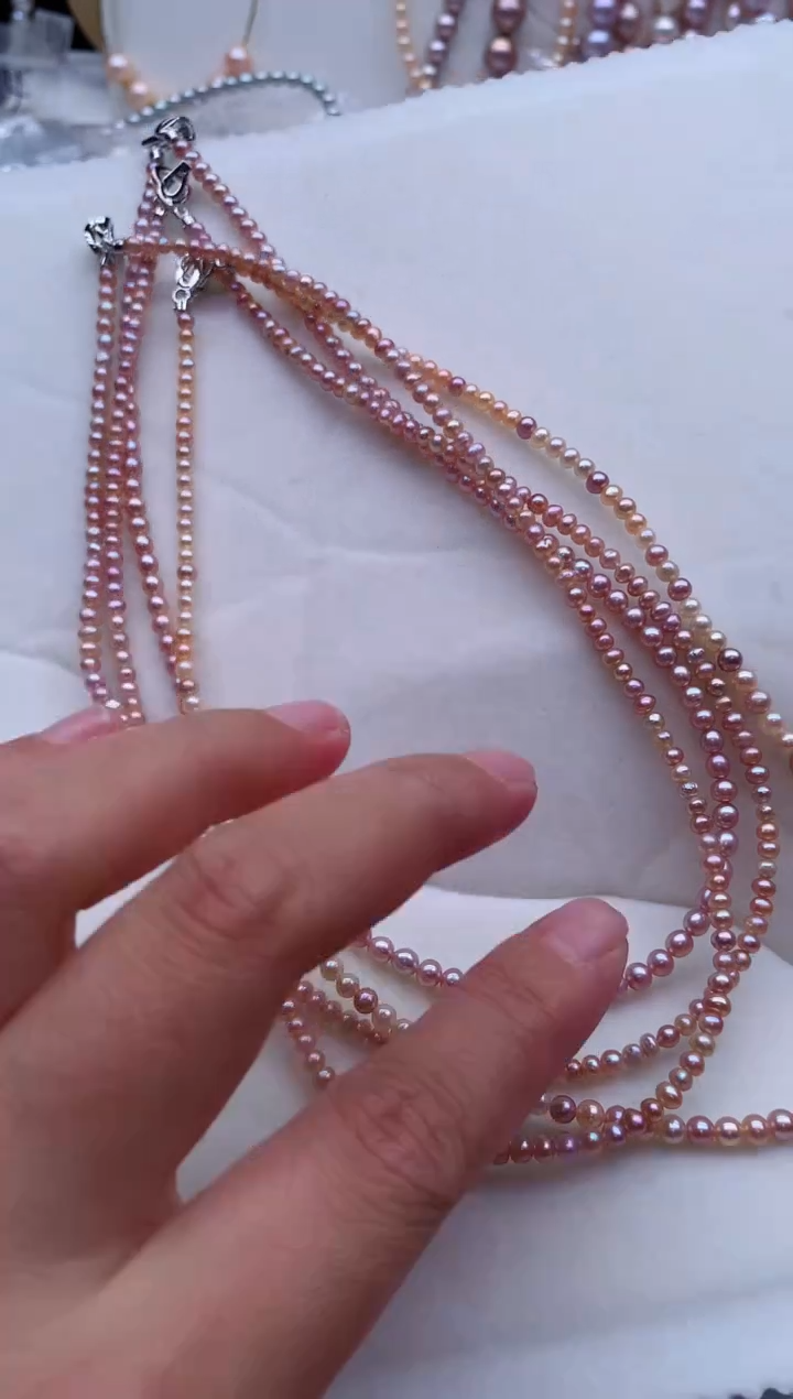 淡水珍珠合金项链多样性发其一，非无暇