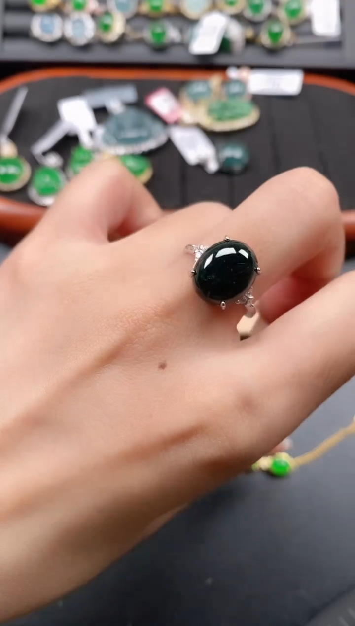 银S925镶嵌戒指翡翠11111