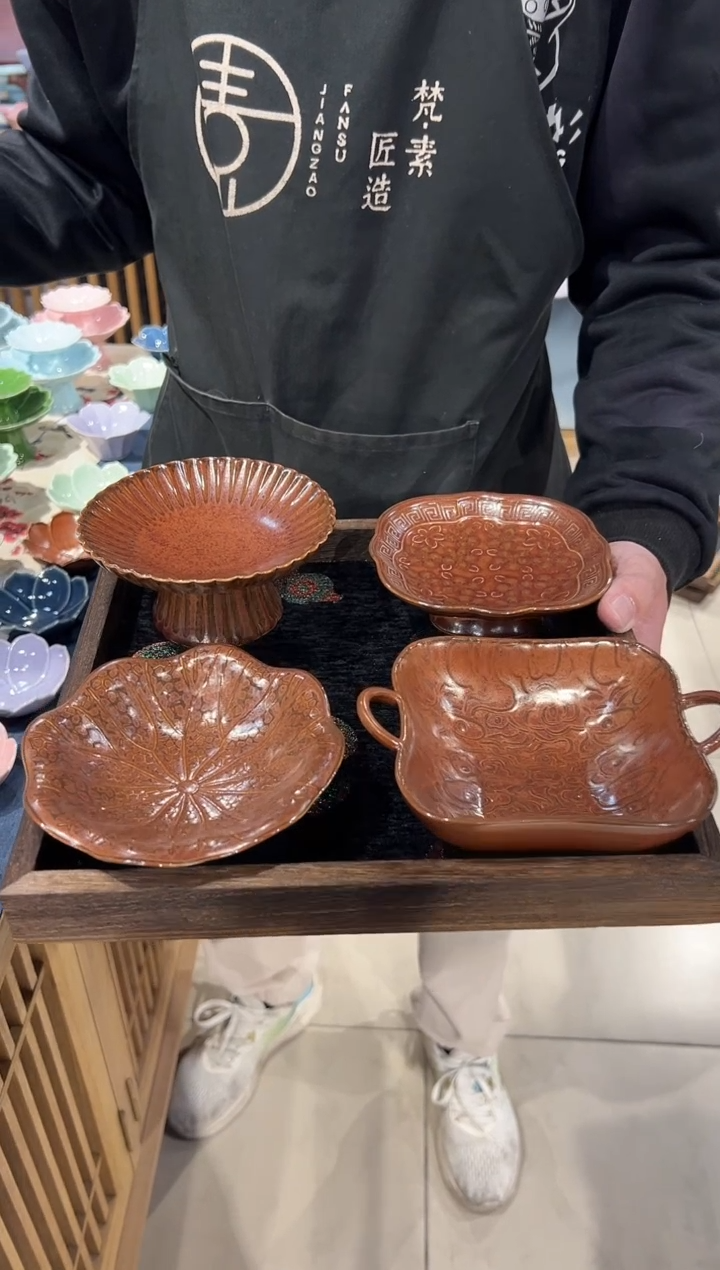 摆件陶非微瑕商品  【带托盘 布垫】