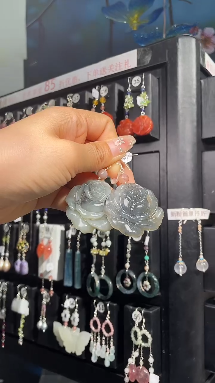 银S925镶嵌耳饰紫晶林***天 林荩的夏天