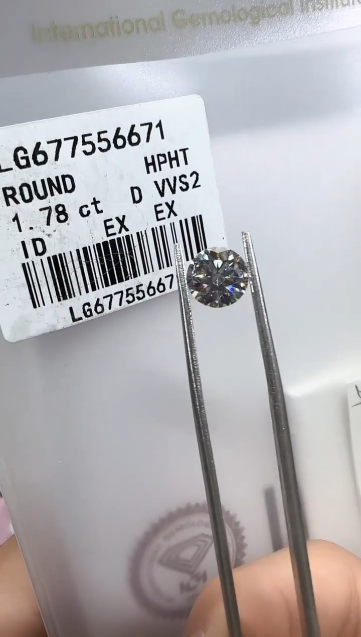 【闪购商品】实验室培育钻石未镶嵌@ 1.78ct 先鉴赏，再定制！