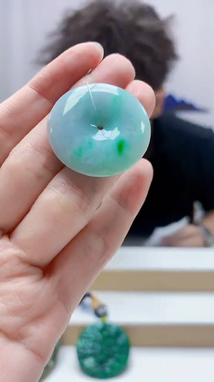 未镶嵌定制翡翠4688zm-毛货挂件111扣子