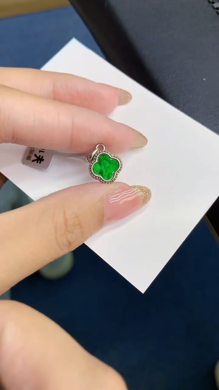 【闪购商品】翡翠银S925镶嵌颈饰            8